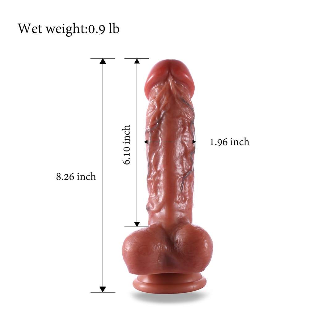 8.3 inch(21cm) Realistic Veiny Dildo, Blood Vessel Painting, with Double-layer Silicone Suction Cup Type Penis