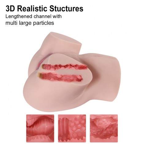 SINLOLI Latest Dual Channel Real Person Copy Ass Doll,3D Realistic Male Masturbator Vagina Anus Butt Sex Toys