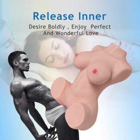 SINLOLI 7KG Realistic 3D Male Masturbator, Half Body Sex Doll with Vagina and Anal
