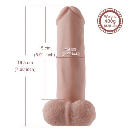 7.1" Silicone Dildo For Hismith Sex Machine With KlicLok Connector