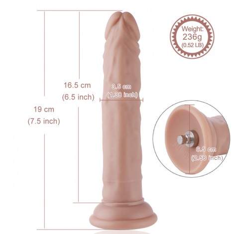 Hismith Slight Curved Silicone Dildo for Hismith Sex Machine with KlicLok System