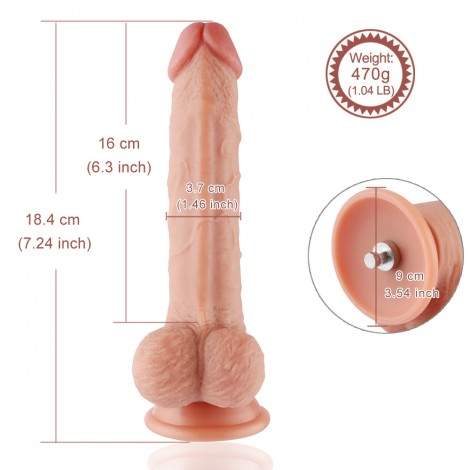 Hismith 7.5 Inch Realisic Anal Dildo, 5.5 Inch Insertable Cock For Beginners