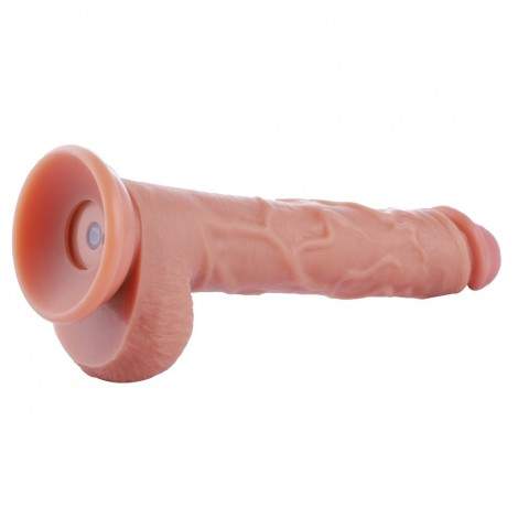 HISMITH Realistic dildo vibrator, 6 vibration modes and 6 thrust speeds G-spot vibration dildo,strong suction cup for women 
