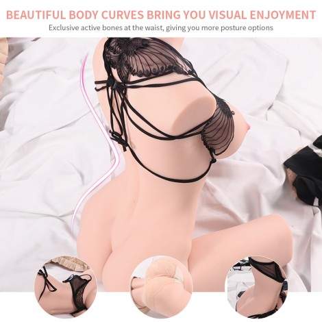 SINLOLI Realistic And Soft Virgin Sex Doll, Plump Breasts, Pink Nipples,3D Male Masturbator Vagina Anal Sex Toys