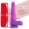 Realistic Dildo, Fuchsia to irregular Purple texture design, Silicone Giant Penis with Strong Suction Cup