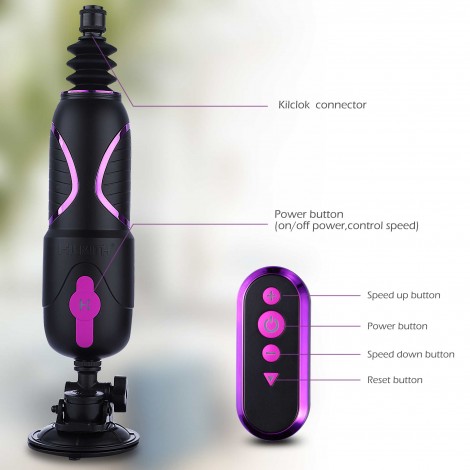Hismith Pro Traveler, Portable Sex Machine With Remote Controller - KlicLok System