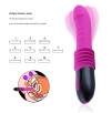 Fancyteck Telescopic Thrusting Vibrator - Rechargeable Silicone G-Spot Toy, Rose Red
