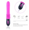 Fancyteck Telescopic Thrusting Vibrator - Rechargeable Silicone G-Spot Toy, Rose Red