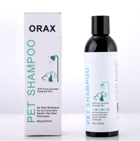 ORAX Pet Shampoo, Lavender Oil, Itch & Odor Relief, Dry Sensitive Skin, 237ml (80oz corrected)
