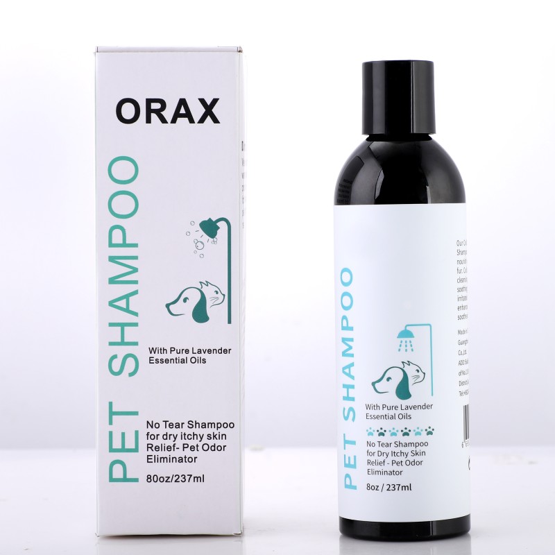 ORAX Pet Shampoo, Lavender Oil, Itch & Odor Relief, Dry Sensitive Skin, 237ml (80oz corrected)