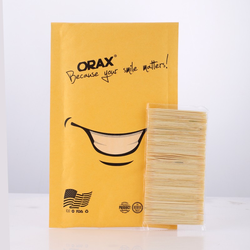 ORAX Bamboo Toothpicks, Double-Points, 500pcs, Teeth Cleaning