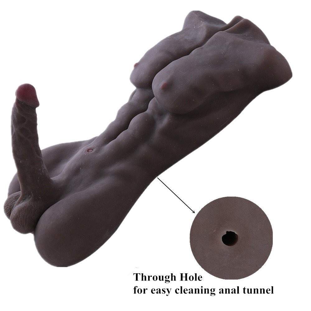 SINLOLI Love Doll Sex Doll Torso,Premium Sex Toys (Black male doll)